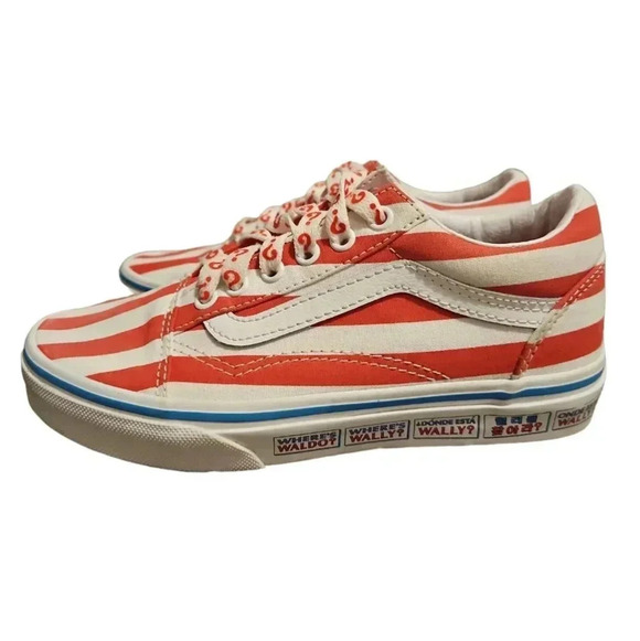 Vans X Where's Waldo International Stripes Old Skool Kids Sneakers Shoes 1.5 - Picture 4 of 14
